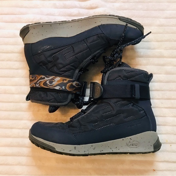 Chaco Shoes - Chaco Borealis Quilt Waterproof Boots Navy Blue Quilted Insulated Winter Boot 6